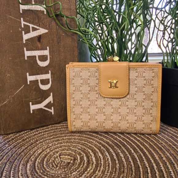 Celine Handbags - *SOLD* Celine Macadam Kisslock Snap Wallet EUC